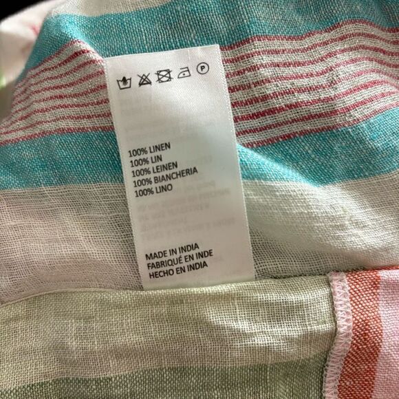 Free people sail away linen striped patchwork kimbo cardigan coverup OS new - Picture 12 of 13